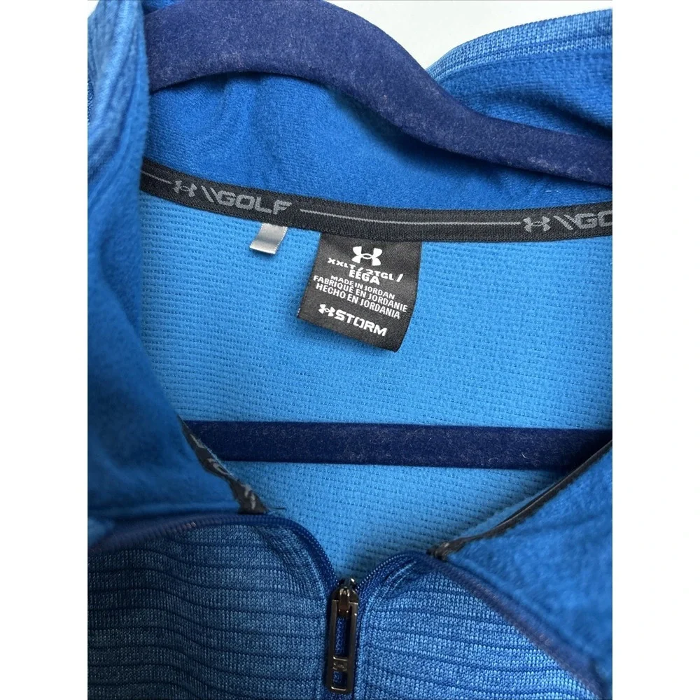 Under  Armour Old 1/4 Tech Pullover Striped Blue Mens Size XXLT‎